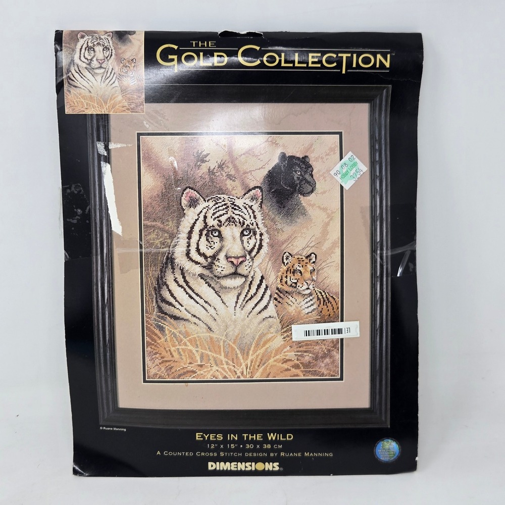 Dimensions Gold Collection Eyes In The Wild Counted Cross Stitch Kit 35052 Tiger